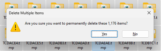 permanently delete the temporary files