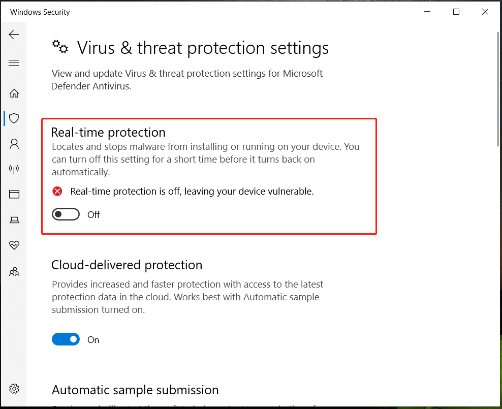 disable Windows Defender
