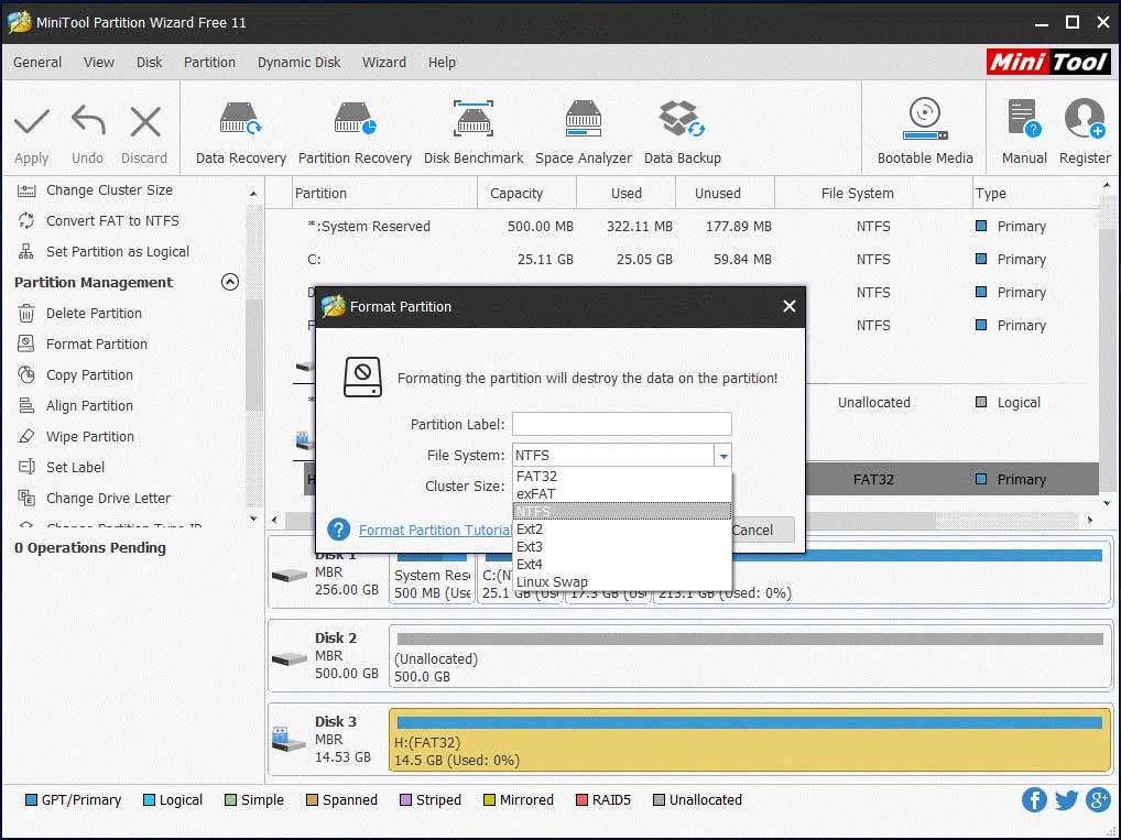 especificar el sistema de archivos para la unidad USB protegida contra escritura