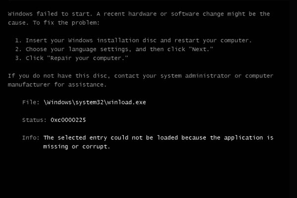 error al iniciar Windows