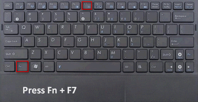 Combinación de teclas Fn + F7