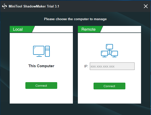 como hacer una imagen con ghost Copia de seguridad local o remota de MiniTool ShadowMaker