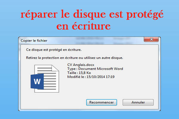 Le disque est protégé en écriture? Retirez-la depuis l’USB Windows 10/8/7!