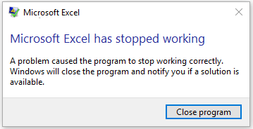 Microsoft Excel a cessé de fonctionner
