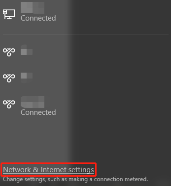 cliquez sur Réseau & Paramètres Internet