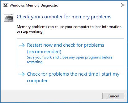 Diagnostique de la mémoire de Windows