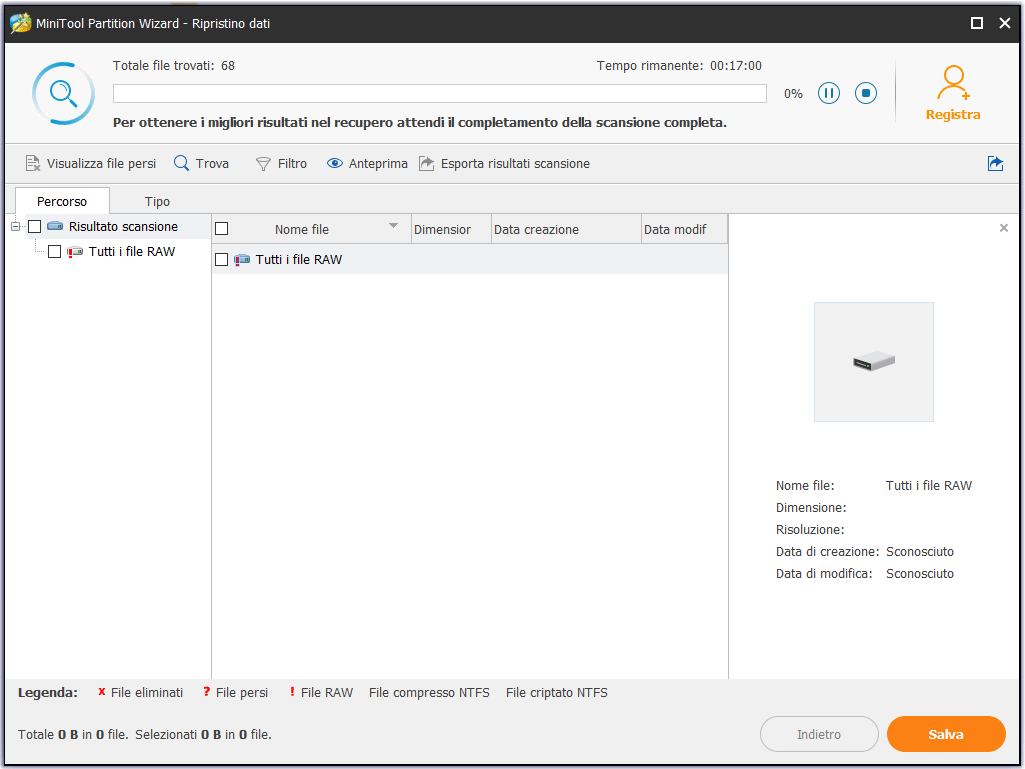 recuperare i dati dall'unità USB formattata