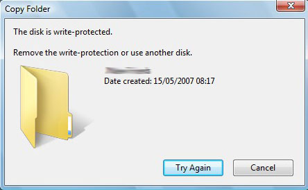 the disk is write-protected