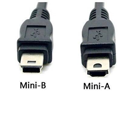 mini USB A and mini USB B