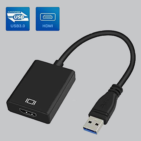 Amazon Com Usb To Hdmi Adapter Hd Audio Video Cable Converter Usb 3 0 To Hdmi For Multiple Monitors 1080p Compatible With Windows Xp 10 8 1 8 7 Not Support Mac Linux Vista Chrome Gray Computers Accessories