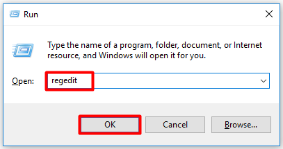 open Registry Editor via run window