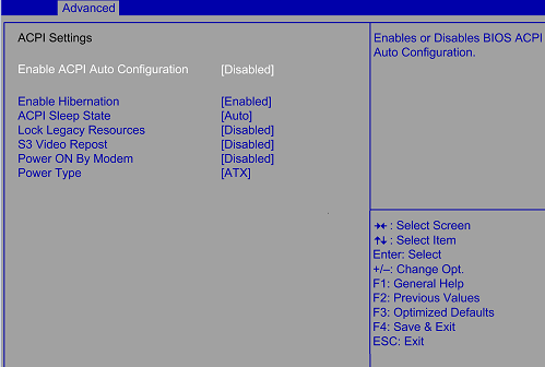 how manage i enable acpi found in windows 7