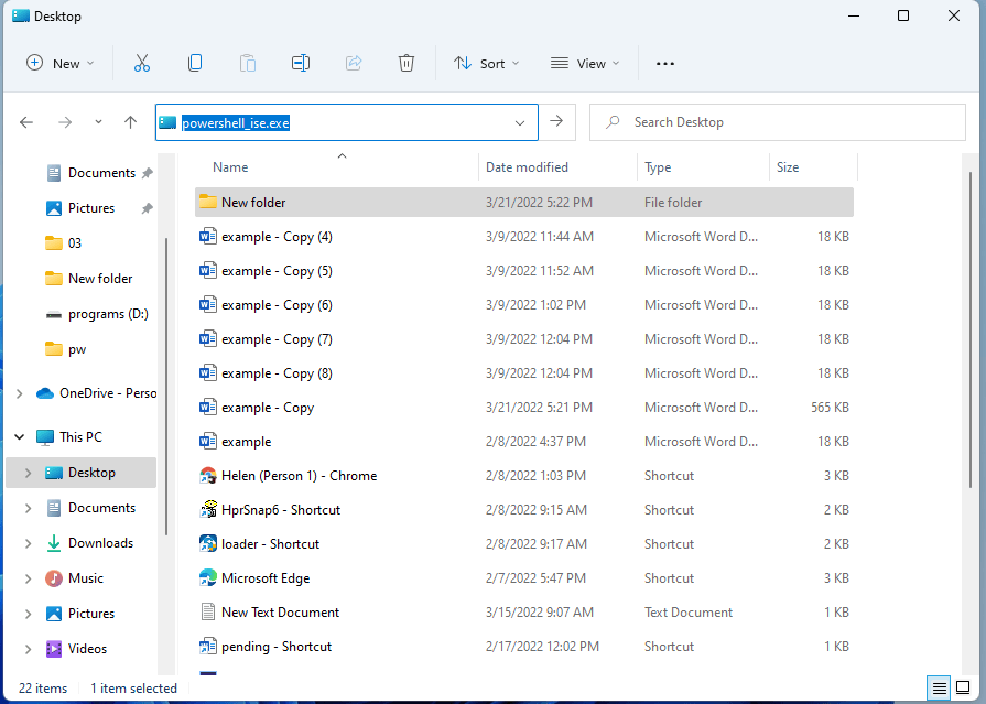 open PowerShell ISE from File Explorer