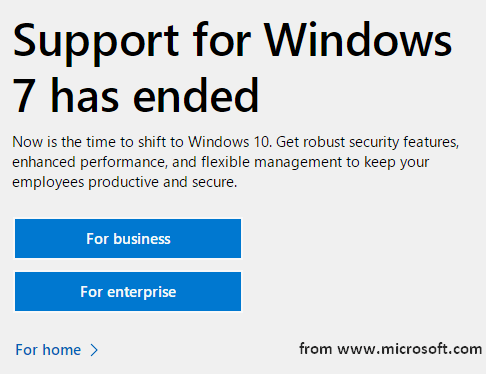 end of Windows 7 support