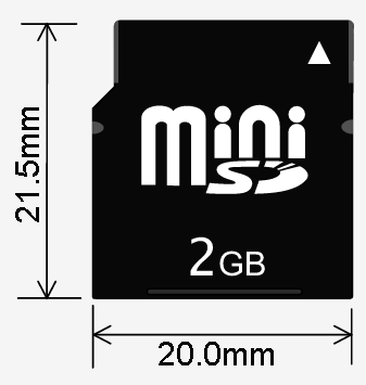 miniSD card size