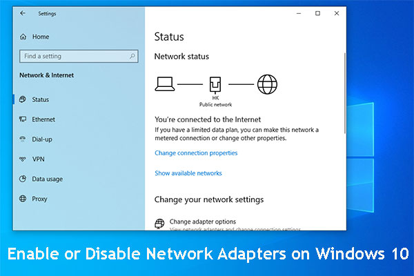 enable disable network adapter windows 10
