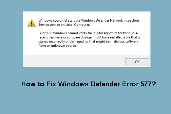 error 577 windows 7
