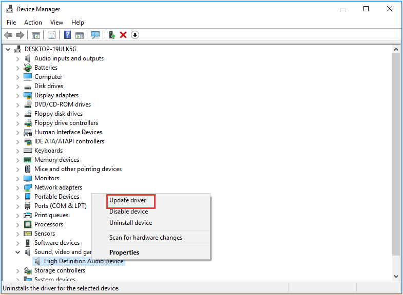 choose Update driver