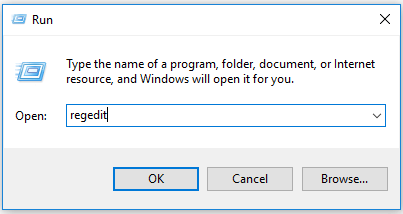 open Windows Registry via Run