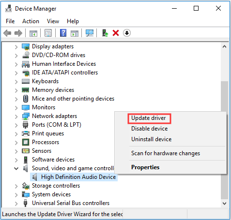 choose Update driver
