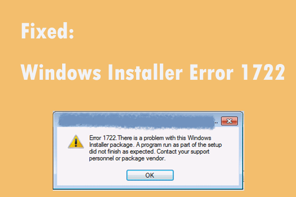 windows installer 1722 windows 7