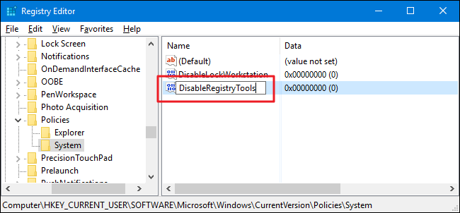 disable access to windows registry disable access to windows registry