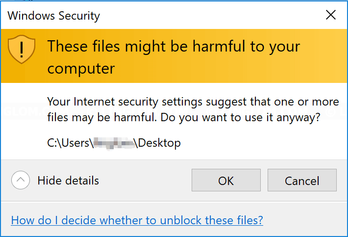 Fix “These Files Might Be Harmful to Your Computer” Error