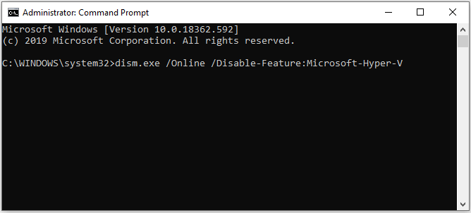 type the command