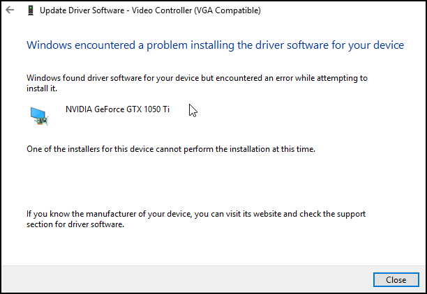 windows encountered a problem installing the driver for device 