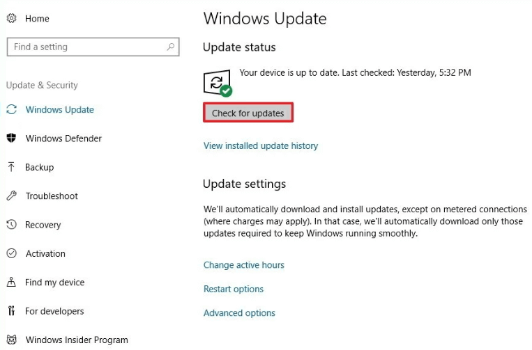 update Windows 10