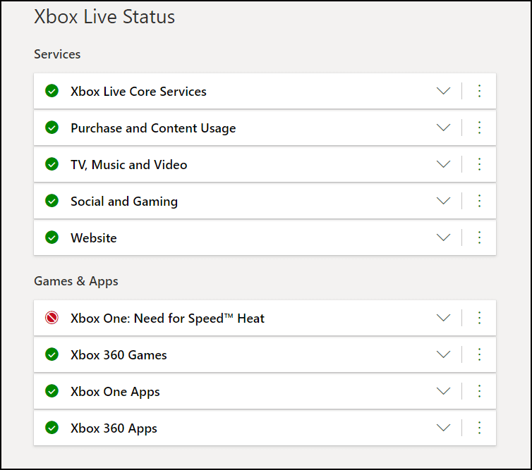 check the status of Xbox Live
