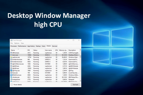 Desktop Window Manager elevato della CPU