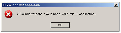 1 is not a valid win32 application solution
