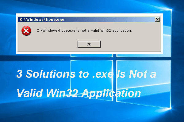 application non win32 valide