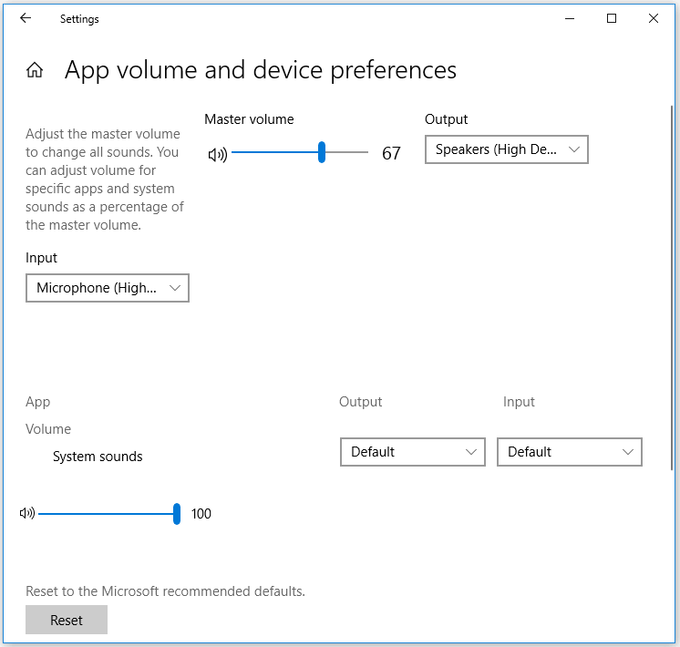 windows 10 sound control