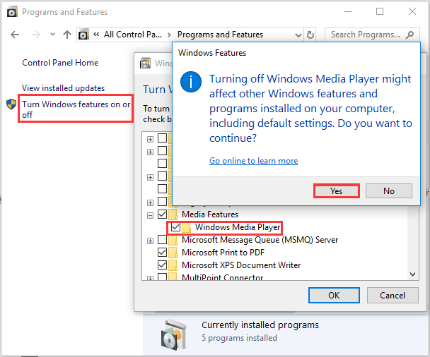 reinstall Windows Media Player