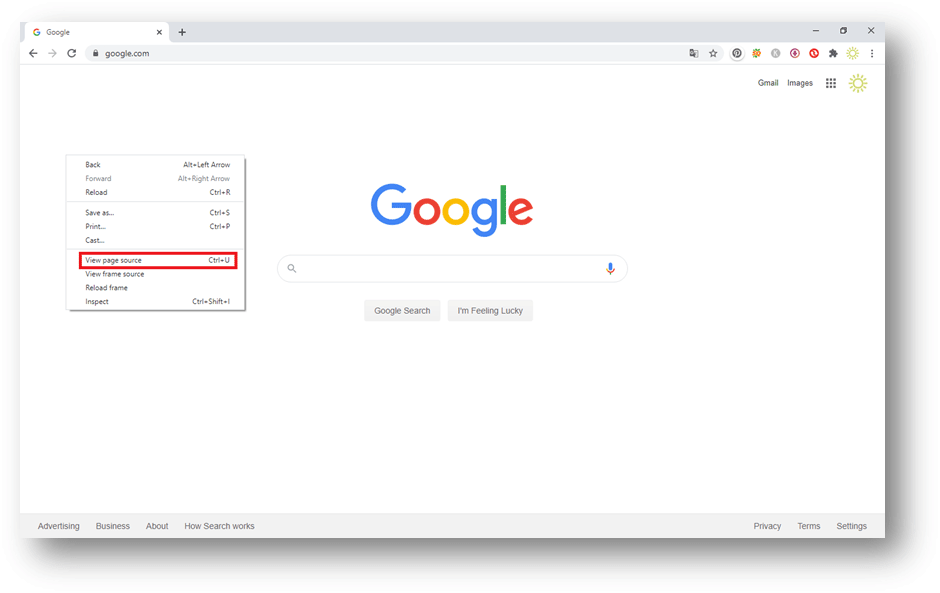how to check source code of website in chrome