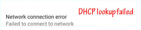 DHCP lookup failed