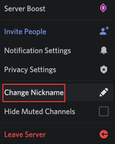 how to change nickname on Discord
