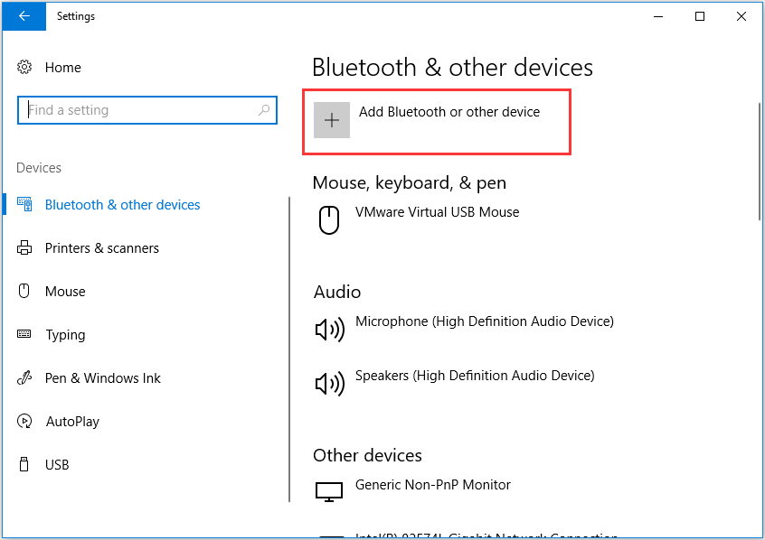 choose Add Bluetooth or other device