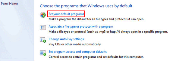 Set your default programs