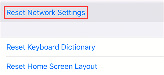 tap Reset Network Settings