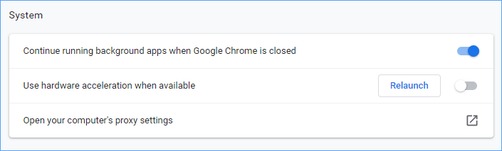 disable Chrome hardware acceleration