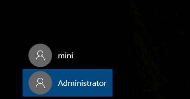 sign in with Administrator account