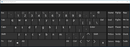 Windows 10 on screen keyboard