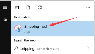 open Snipping Tool from Start menu