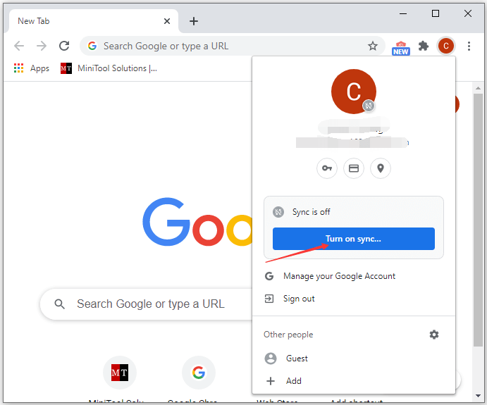 How do I enable Google sync in Chrome?