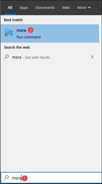 search for msra using Windows Search