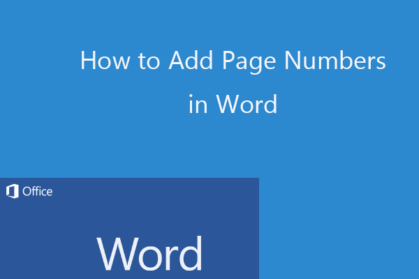 how to add page numbers in Word