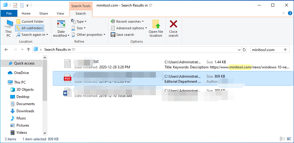 search file contents in Windows 10